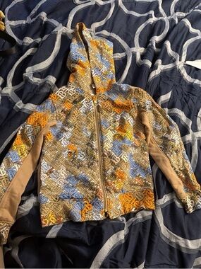 Burberry size 10y Monogram Print Zip-Up Hoodie